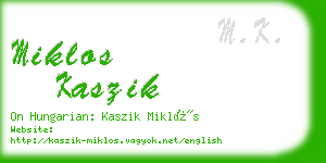 miklos kaszik business card